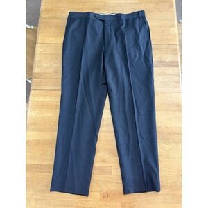 Canali 1934 Dress Pants Mens 38x30 Black 100% Wool Flat Trousers ITALY